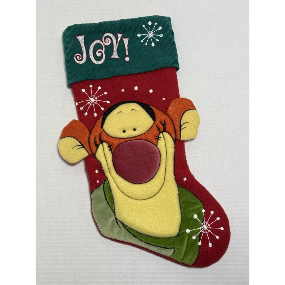 TIGGER Felt Joy Christmas Stocking Disney Store 18" Holiday Winnie Pooh